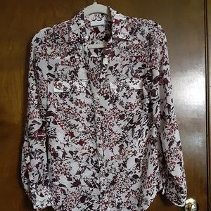 NEW YORK & COMPANY/L-S/CHIFFON BLOUSE/SMALL